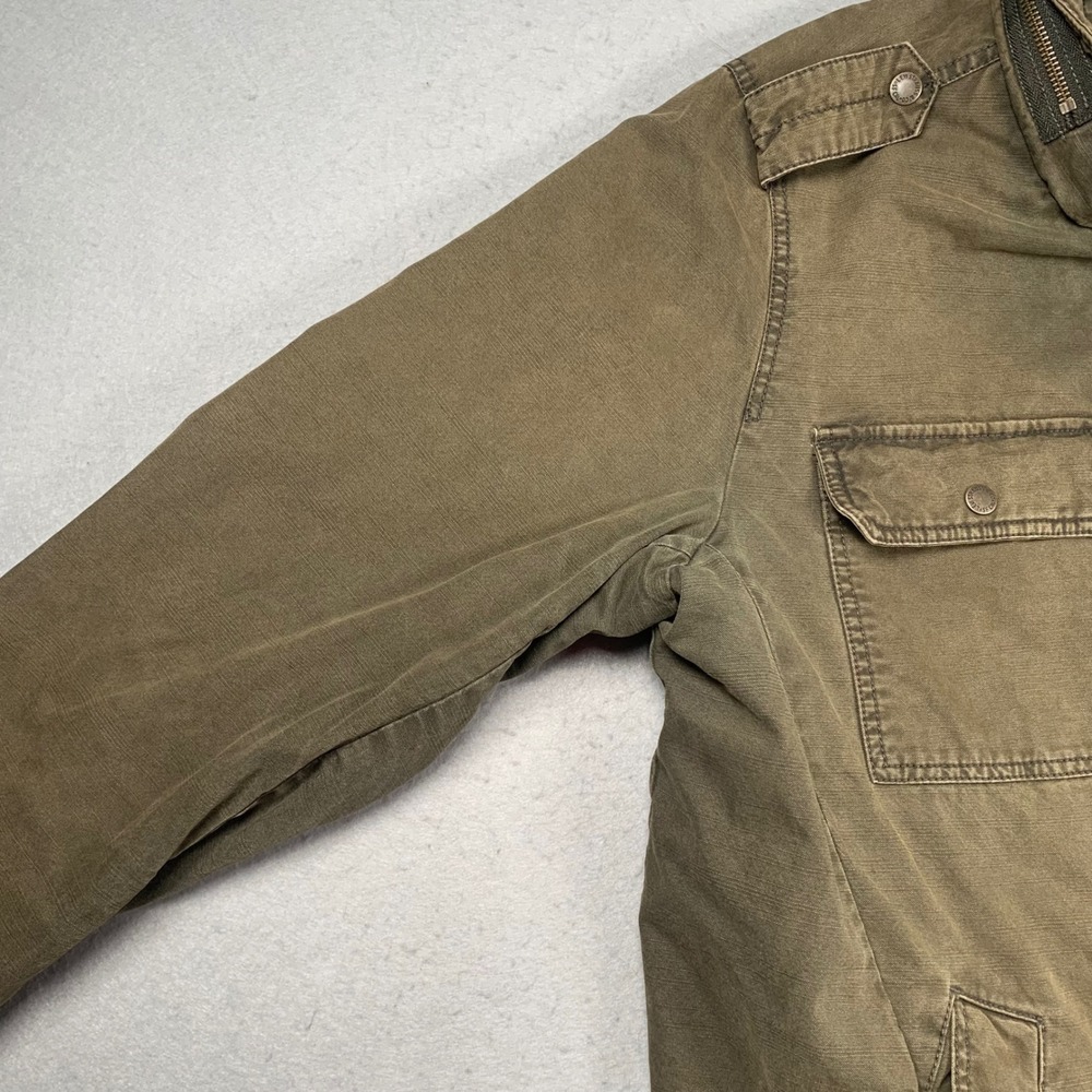 Levi Strauss Field Jacket Mens XLT Olive Green Cotton Canvas Quilted Utility - Picture 8 of 16